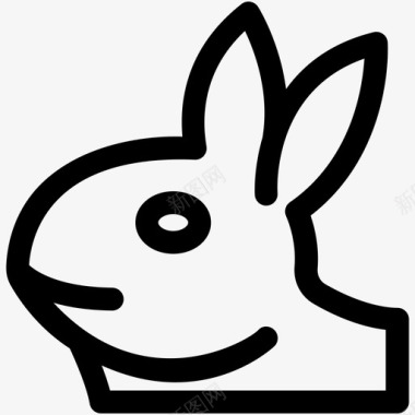兔子动物和鸟可爱的图标图标