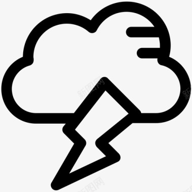 云闪电电力螺栓天空云图标图标
