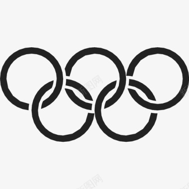 运动会标志奥林匹克五环现代顾拜旦图标图标