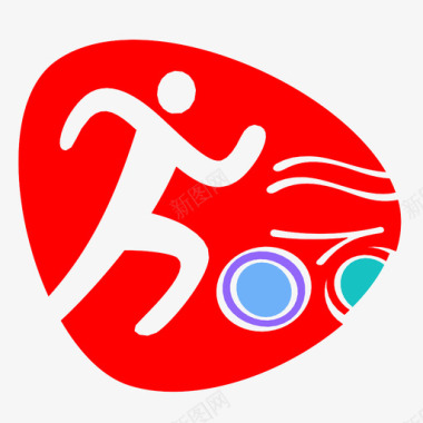 跑步计步器铁人三项奥运会里约热内卢图标图标