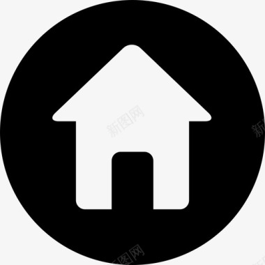 黑色房子主页圆形房子图标图标
