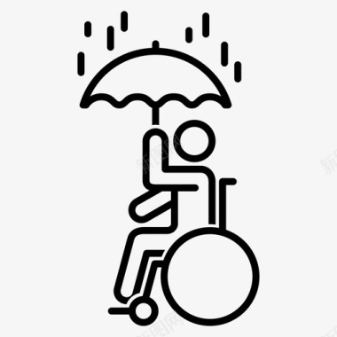 雨伞无障碍轮椅图标图标