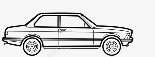 黑白复古图标宝马3系第一代汽车复古图标图标