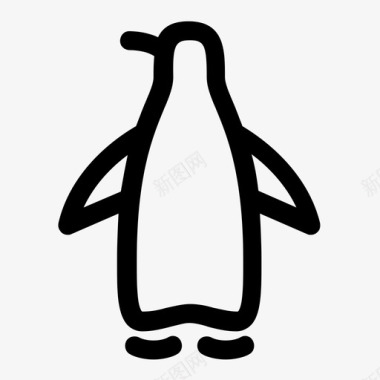南极的寒冷企鹅南极洲鸟图标图标