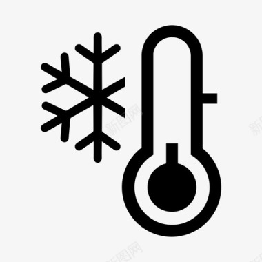 冬季标志冷冻温度计低温冷冻图标图标