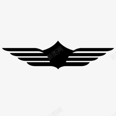 飞行员翅膀徽章战斗机图标图标