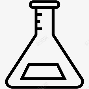 实验室观察erlenmeyer烧瓶化学品锥形烧瓶图标图标