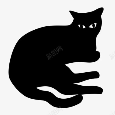 黑猫动物猫图标图标