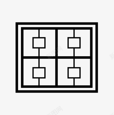 方形滤网窗户框架玻璃图标图标