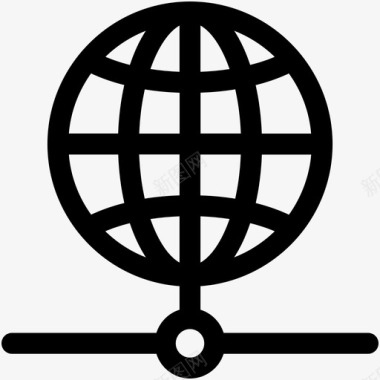 互联网服务器地球仪互联网连接图标图标