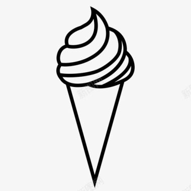 冰淇淋蛋卷冷冻酸奶图标图标