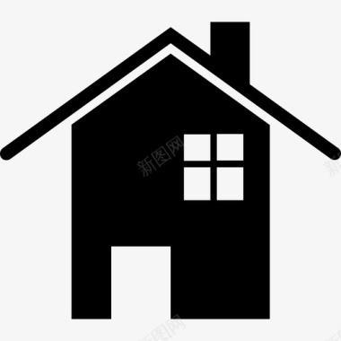 房屋设计有一个正面窗户的房子建筑物房屋图标图标