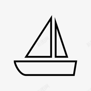 帆船小艇航海图标图标