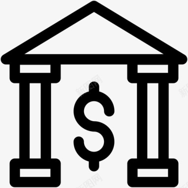 金融机构银行货币建筑图标图标