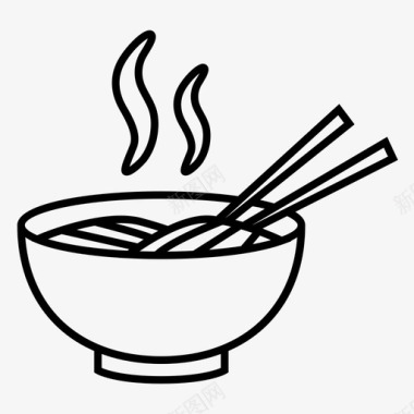 食物和饮料面条碗筷子图标图标
