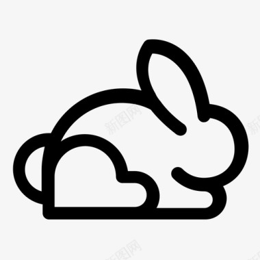 动物兔子棉尾巴耳朵图标图标