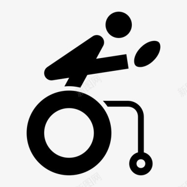 橄榄球橄榄球残疾人残奥会图标图标