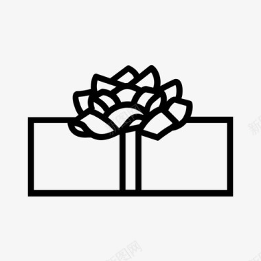 带蝴蝶结的礼物盒子礼物图标图标