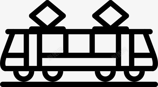 公共交通标识有轨电车公共交通交通图标图标