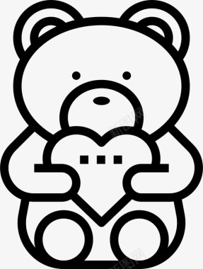 婚礼设计熊礼物心图标图标
