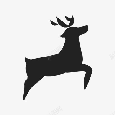 驯鹿圣诞节麋鹿图标图标