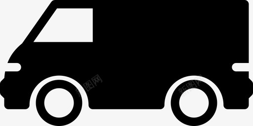大货车实心黑色运输图标图标
