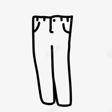 牛仔裤衣服手绘图标图标