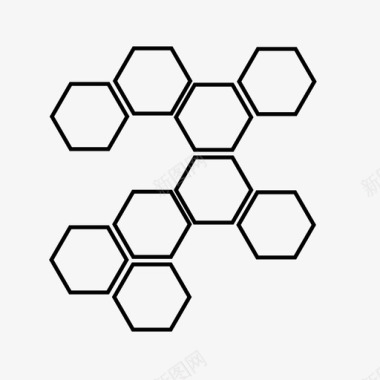 蜂蜜六边形蜜蜂化学图标图标