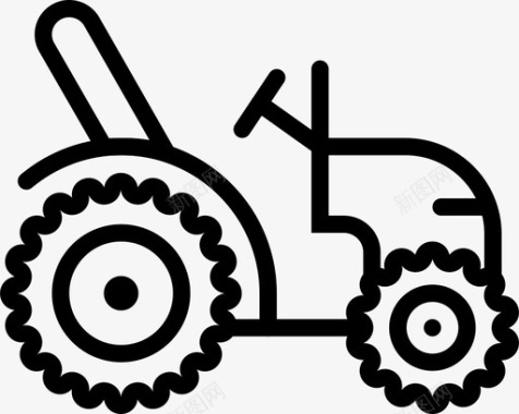 汽车轮廓拖拉机汽车交通工具图标图标