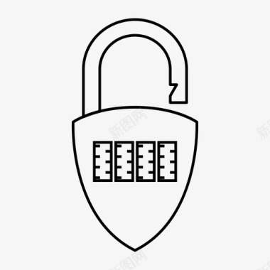 打开锁组合锁打开密码安全图标图标
