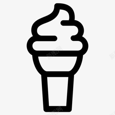 冰淇淋筒蛋糕筒巧克力图标图标