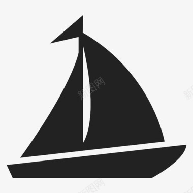 帆船海洋航道图标图标