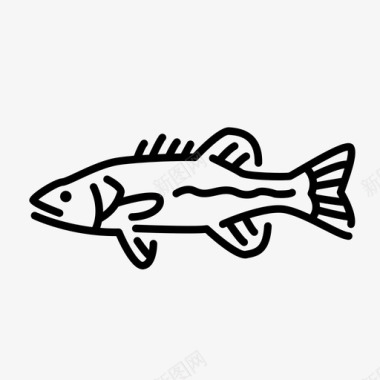 斑点鲈鱼鱼钓鱼图标图标