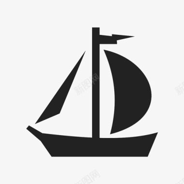 帆船港口大海图标图标