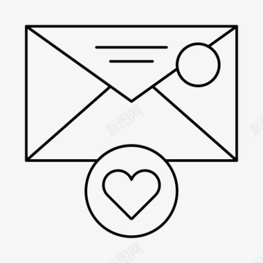 心形喜欢的邮件电子邮件心形图标图标