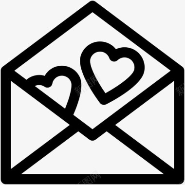 信封邮件情书信封情人卡图标图标