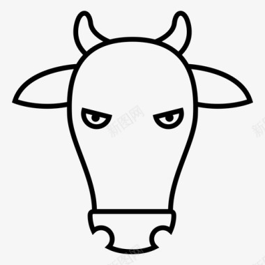 牛愤怒动物图标图标