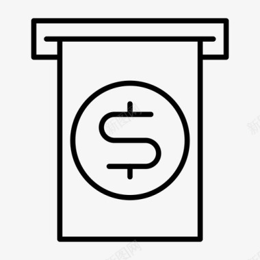 收据atm现金美元货币图标图标