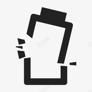 损坏的电池破损破裂图标图标
