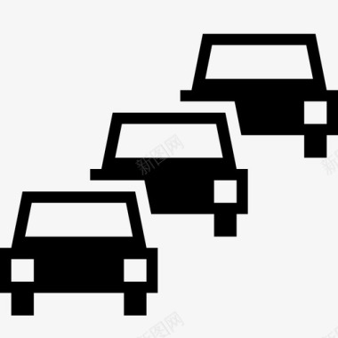 汽车拥挤多人图标图标