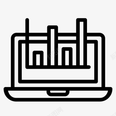 电脑展示图表条形图分析信息图表图标图标