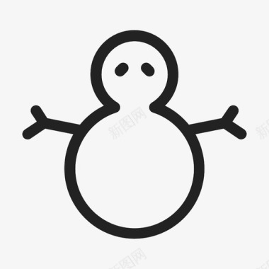 小清新冬天雪人雪人圣诞节雪雕图标图标