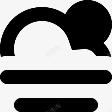 云彩和太阳雾多云天气预报图标图标