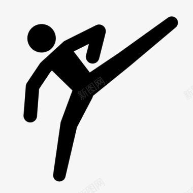 运动种类标志跆拳道运动员搏击图标图标