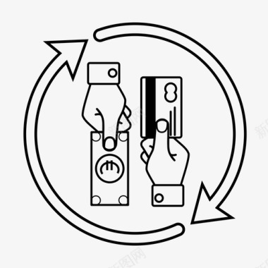 钱货币兑换现金信用卡图标图标