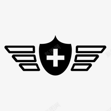 飞行员徽章徽章飞行员翅膀图标图标