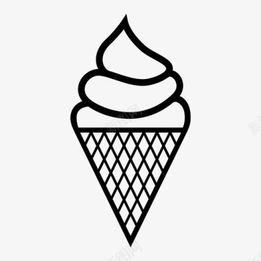 冰淇淋筒奶油甜点图标图标