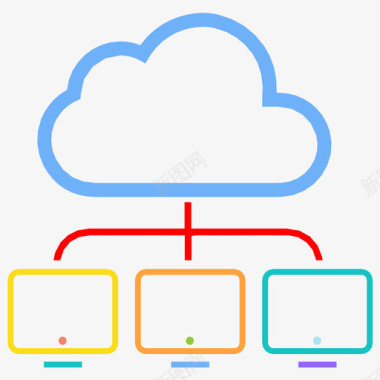 共享云计算网络服务器图标图标