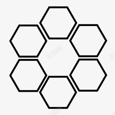 六角环蜜蜂六角形图标图标