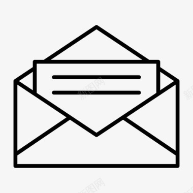 打开的电子邮件信封信件图标图标